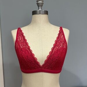 Red lace bralette